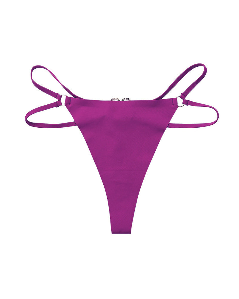 String sexy sans coutures à double lanière et anneau cœur