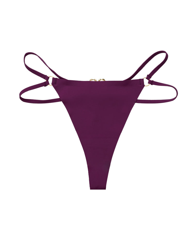 String sexy sans coutures à double lanière et anneau cœur