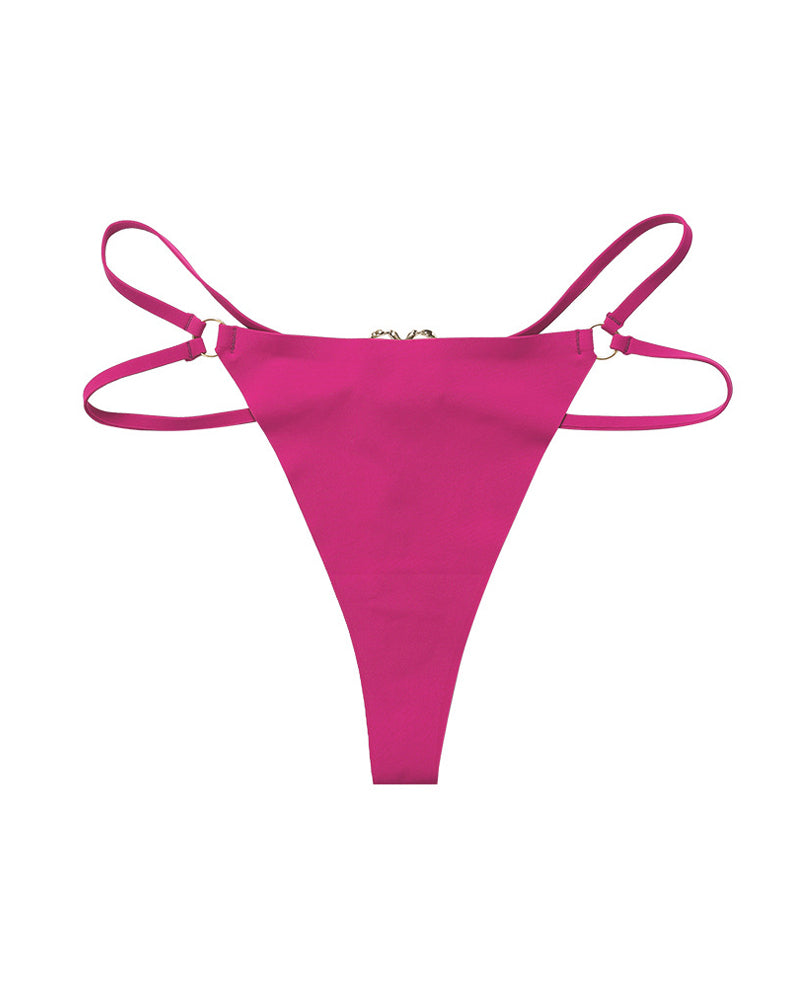 String sexy sans coutures à double lanière et anneau cœur
