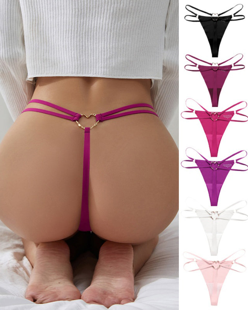 Braguita sexy sense costures amb doble tira i anell de cor