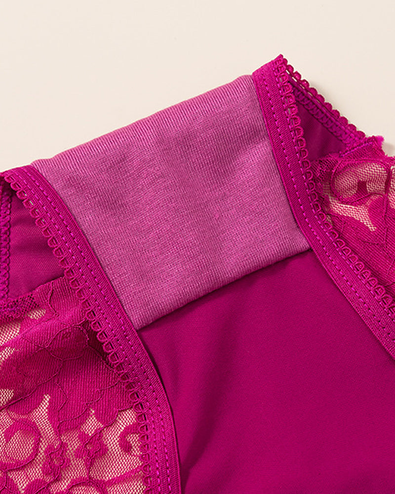 Culot sexy de rendes florals i tul transparent