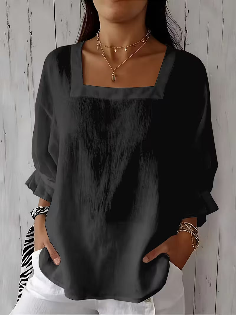 Alvessa | Langermet bluse med krysset utringning
