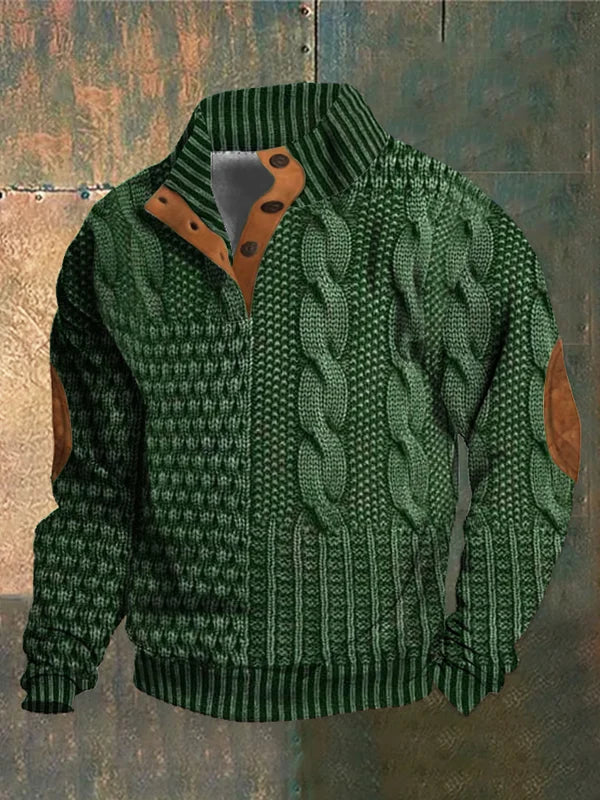Jersey patchwork en maille torsadée