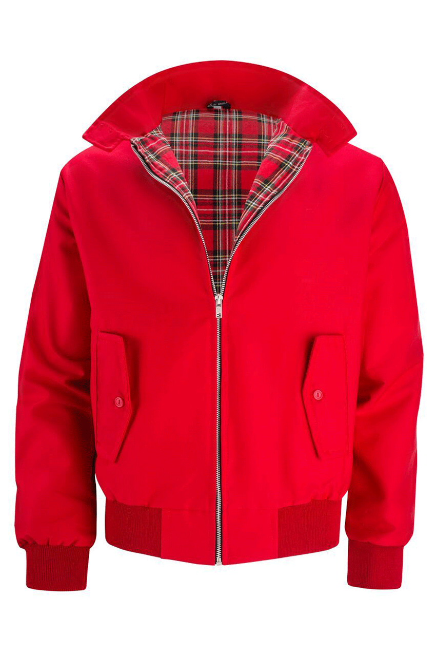 Chaqueta Harrington clásica para hombre con forro de tartán