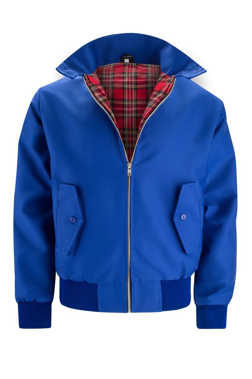 Chaqueta Harrington clásica para hombre con forro de tartán