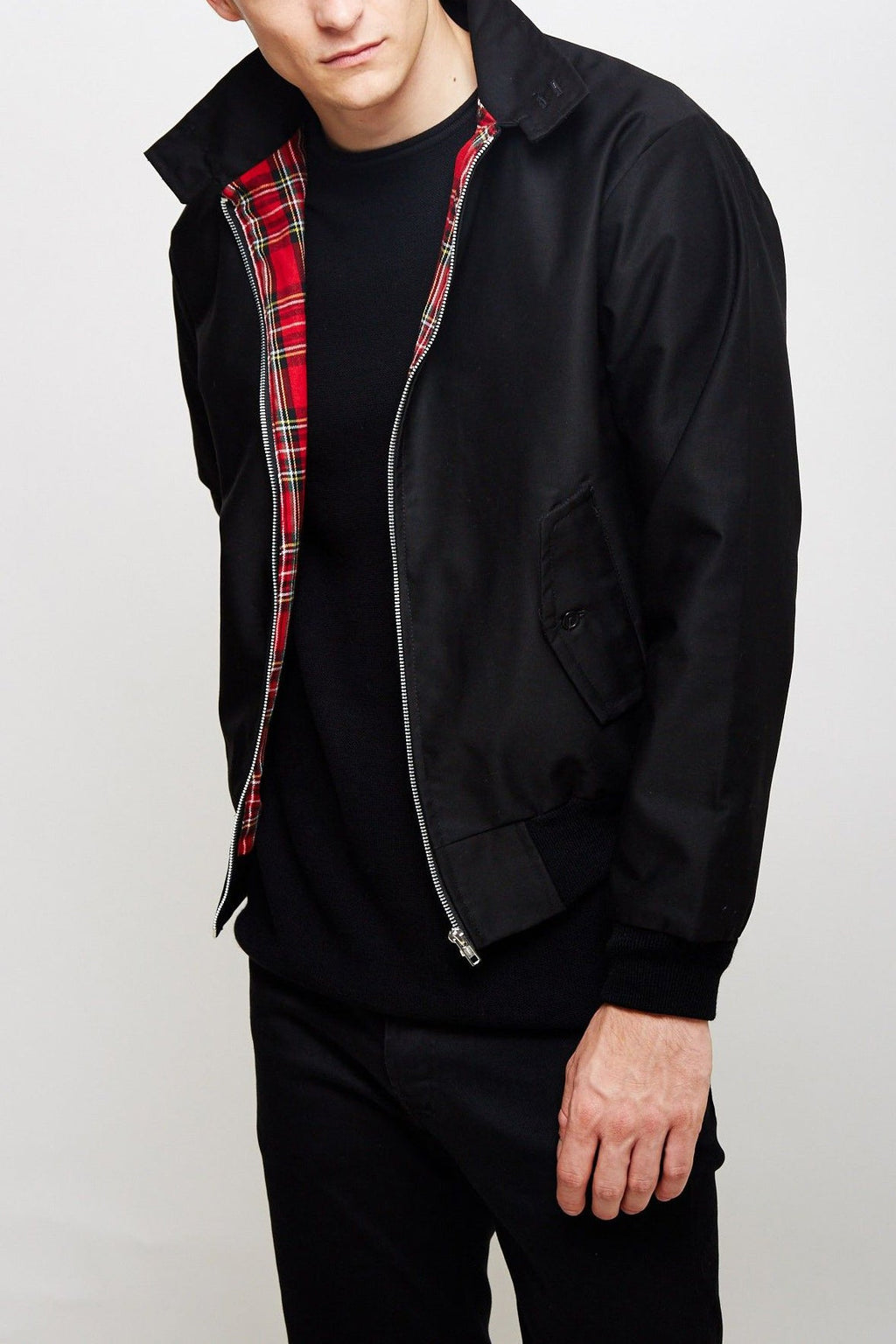 Veste Harrington classique pour homme à doublure tartan