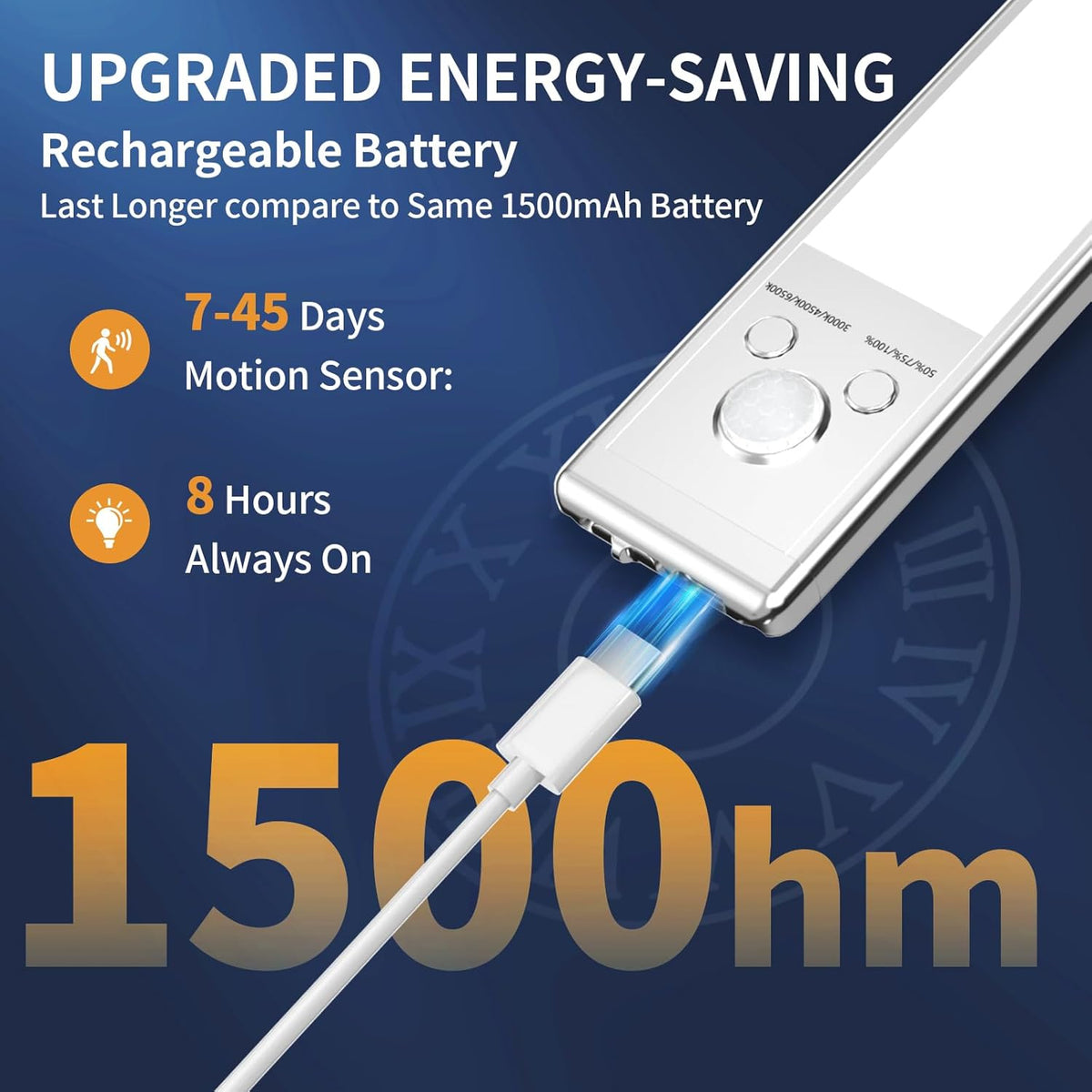 🏆 Oferta Imperdible -50% 🔥 Iluminación de 3 Colores con Sensor Inteligente Magnético Recargable Sin Agujeros