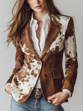 Blazer vintage con stampa muccata