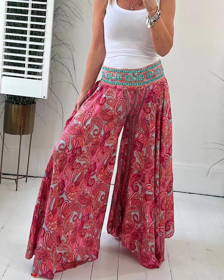 Pantalon bohème imprimé