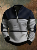 Maglione geometrico con mezza zip