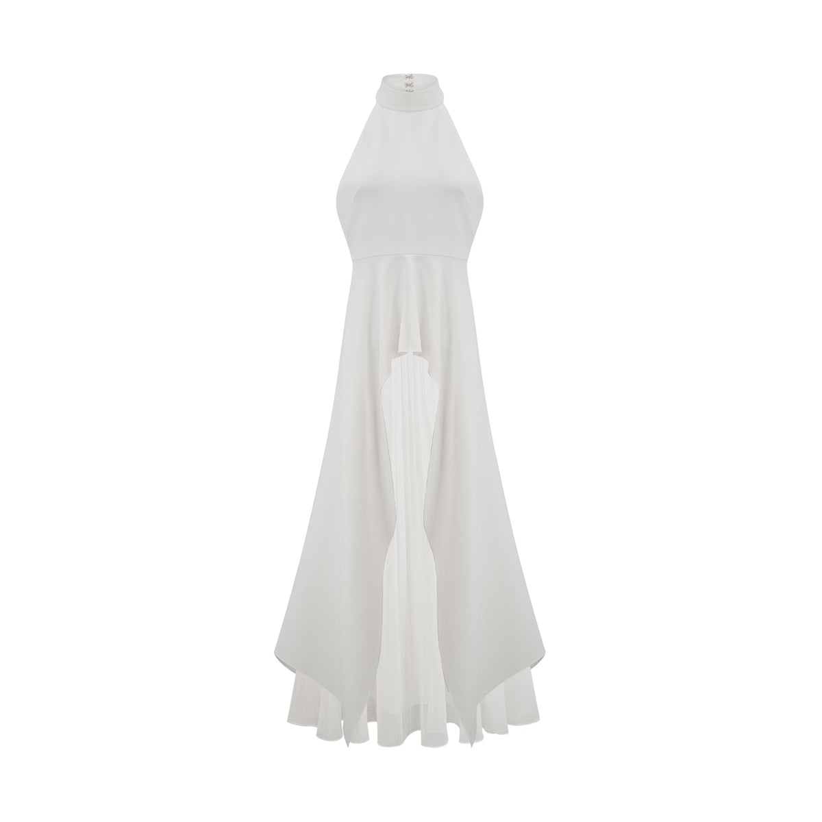 Vestit llarg amb coll halter i capes