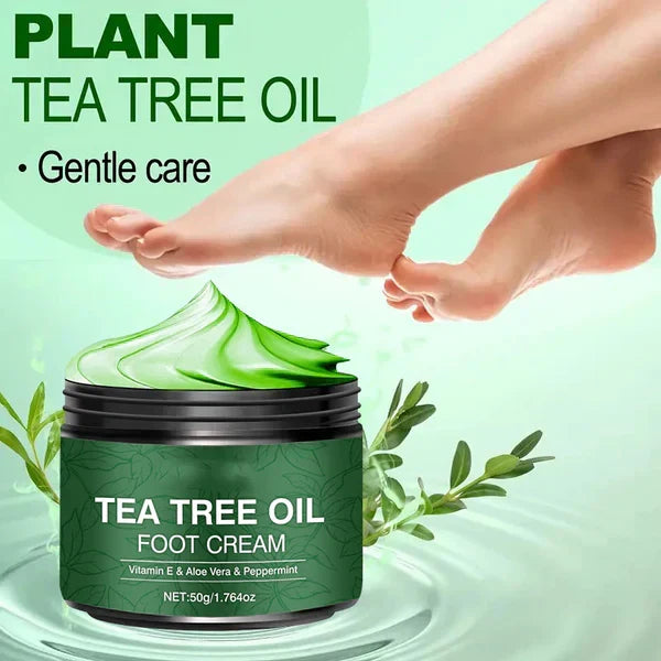 Crema idratante lenitiva per i piedi all'aloe vera e al tea tree
