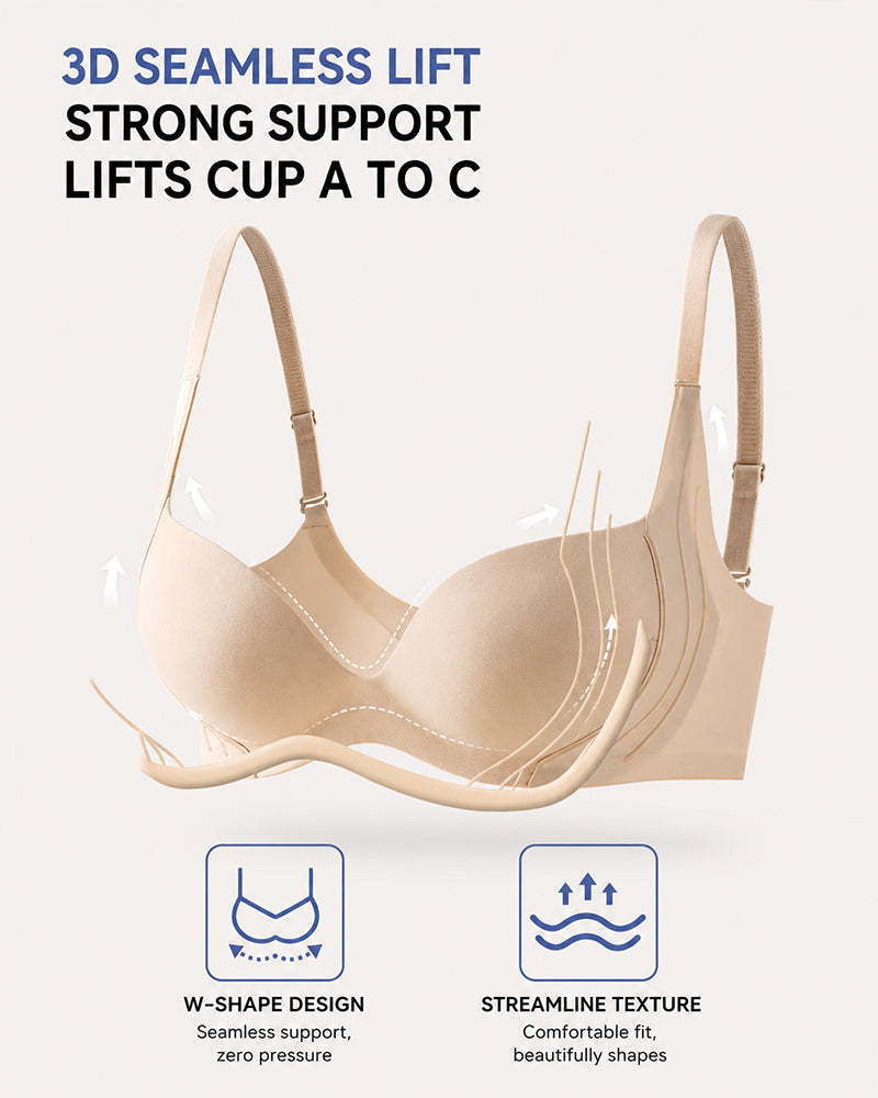 Deep V sømløs behagelig push-up BH