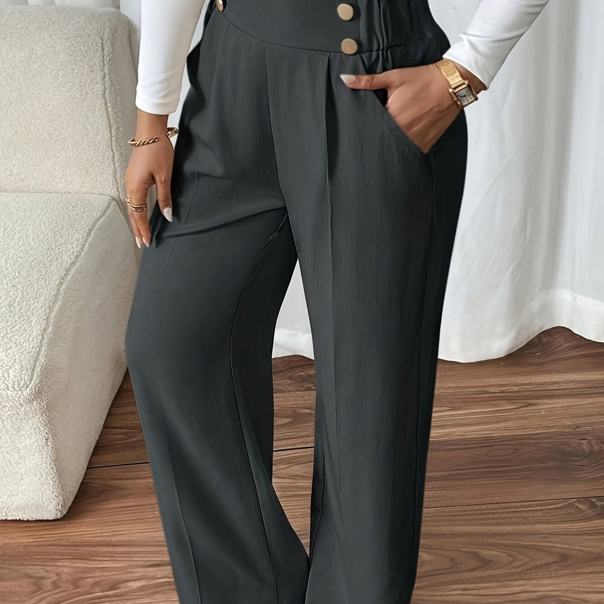 Pantalon tailleur droit à l'élégance décontractée