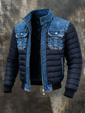 Vintage patchwork-denimjakke