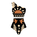 Costume da bagno bikini a spalla scoperta con vita alta e pantaloncini o gonna