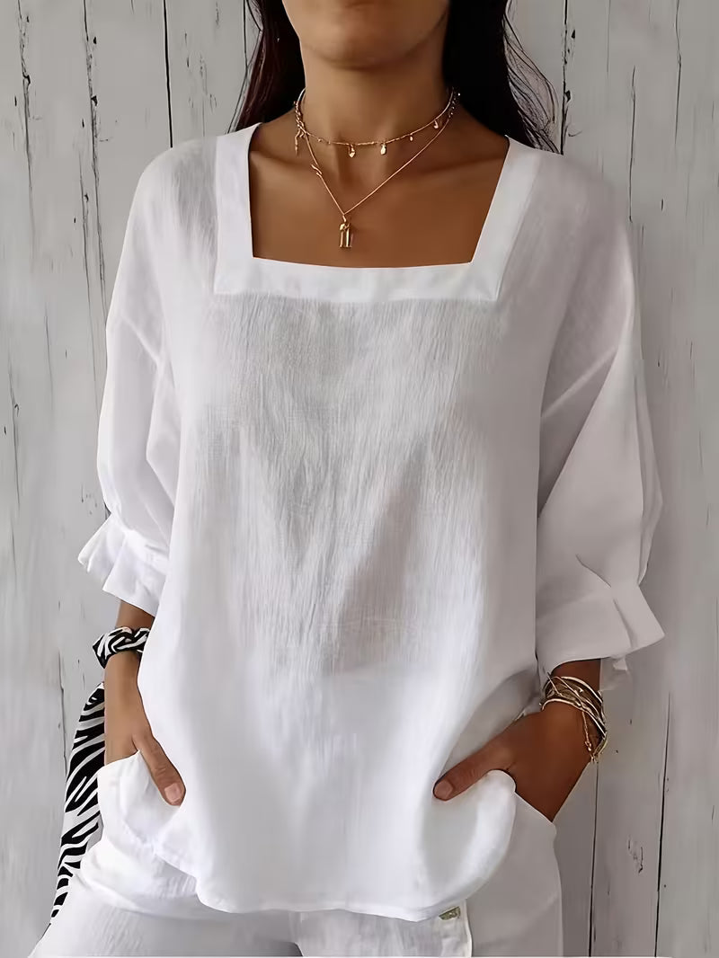 Blouse à manches longues avec col croisé