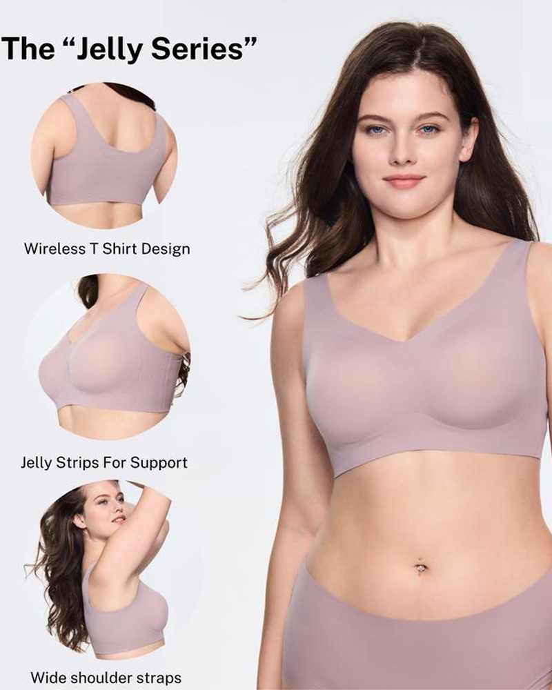 Reggiseno per t-shirt senza ferretto con stecche flessibili, coppe coprenti