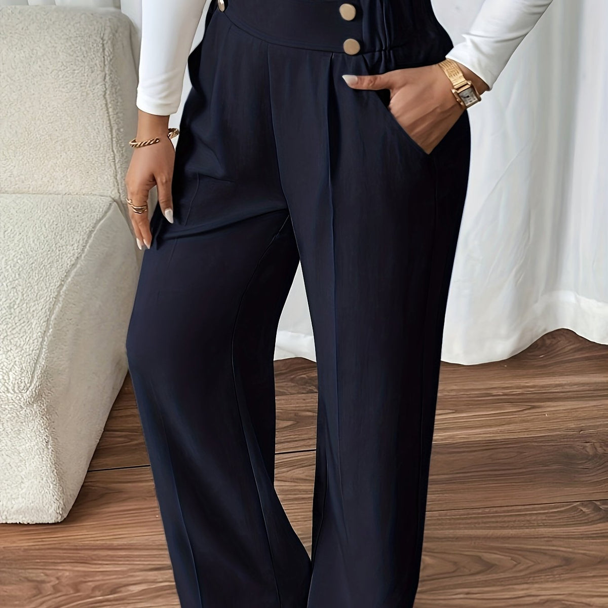 Pantalon tailleur droit à l'élégance décontractée