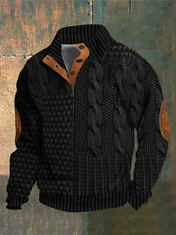 Jersey patchwork en maille torsadée