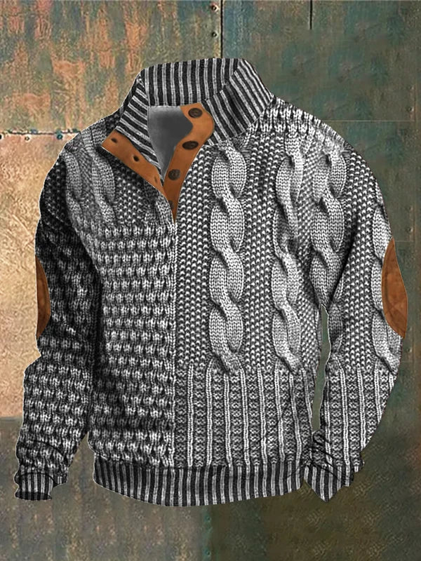 Jersey patchwork en maille torsadée