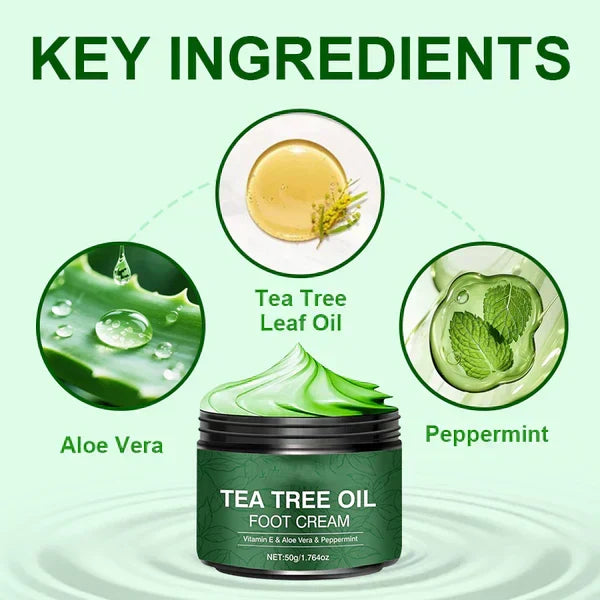 Crema idratante lenitiva per i piedi all'aloe vera e al tea tree