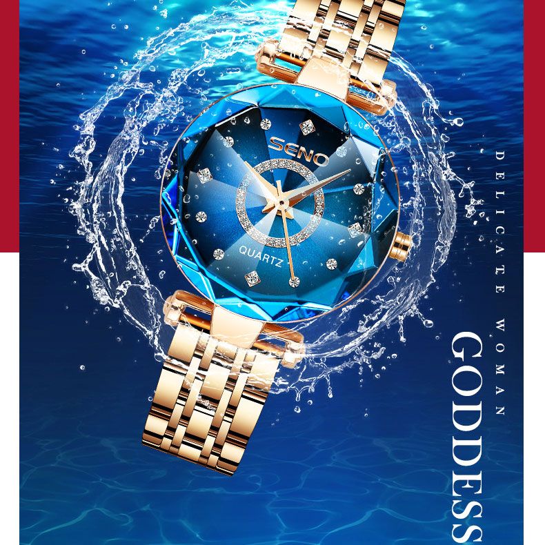 Orologio da donna con quadrante sfumato scintillante
