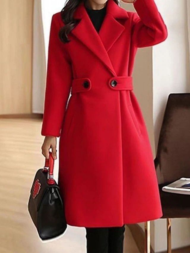 Manteau long à boutons latéraux