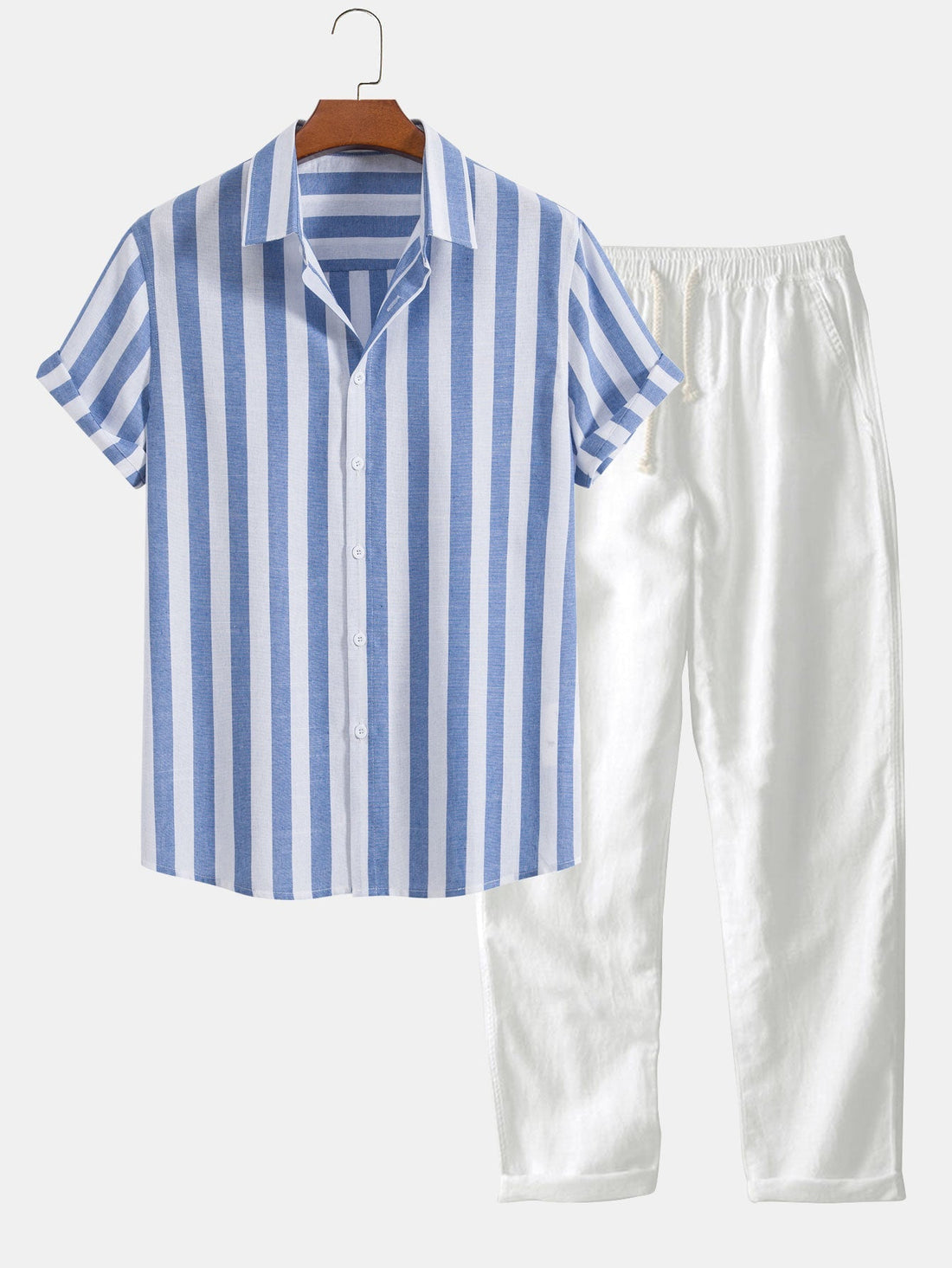 Conjunt d'estiu de camisa i pantalons de lli