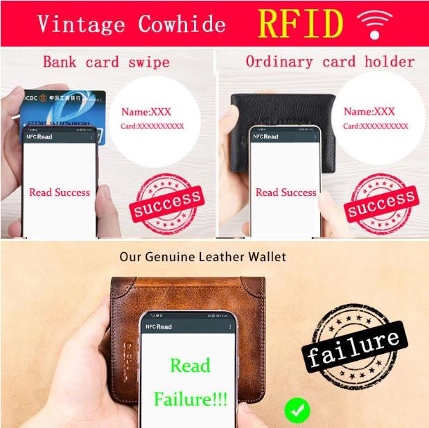 Cartera minimalista de cuir amb protecció RFID per a home