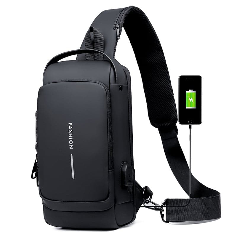 Bolso deportivo de bandolera antirrobo con cargador USB