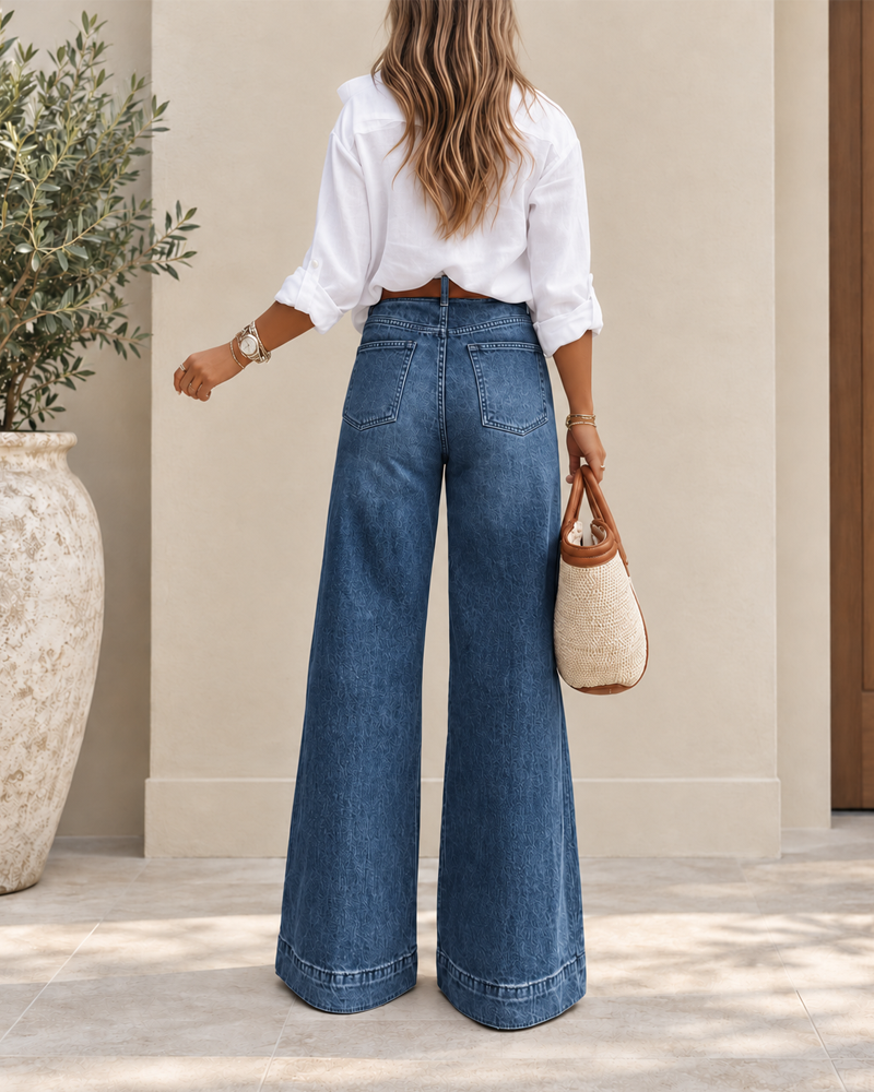 Jeans eleganti extra large a vita alta