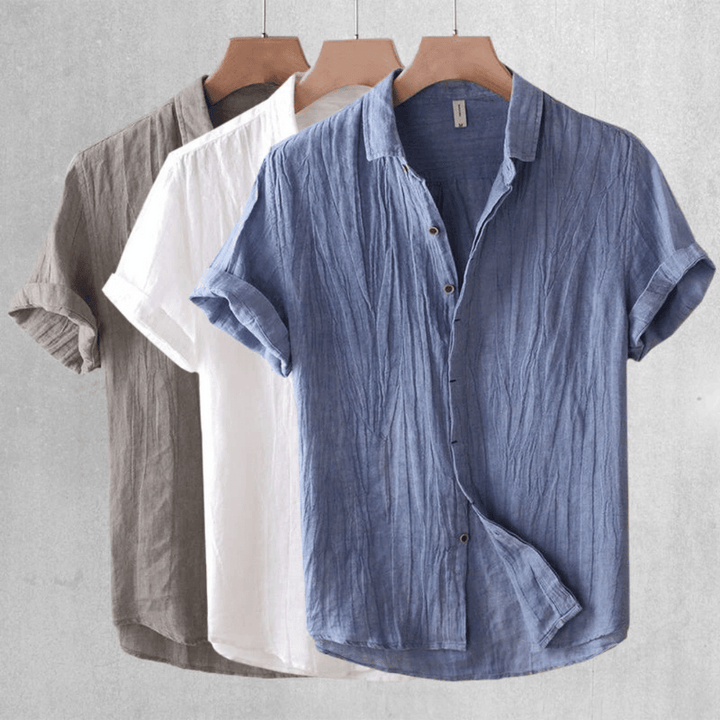 Chemise en lin à manches courtes
