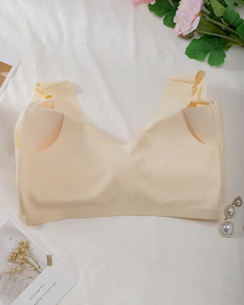 Lote de 3 sujetadores de encaje con escote pronunciado sin aros