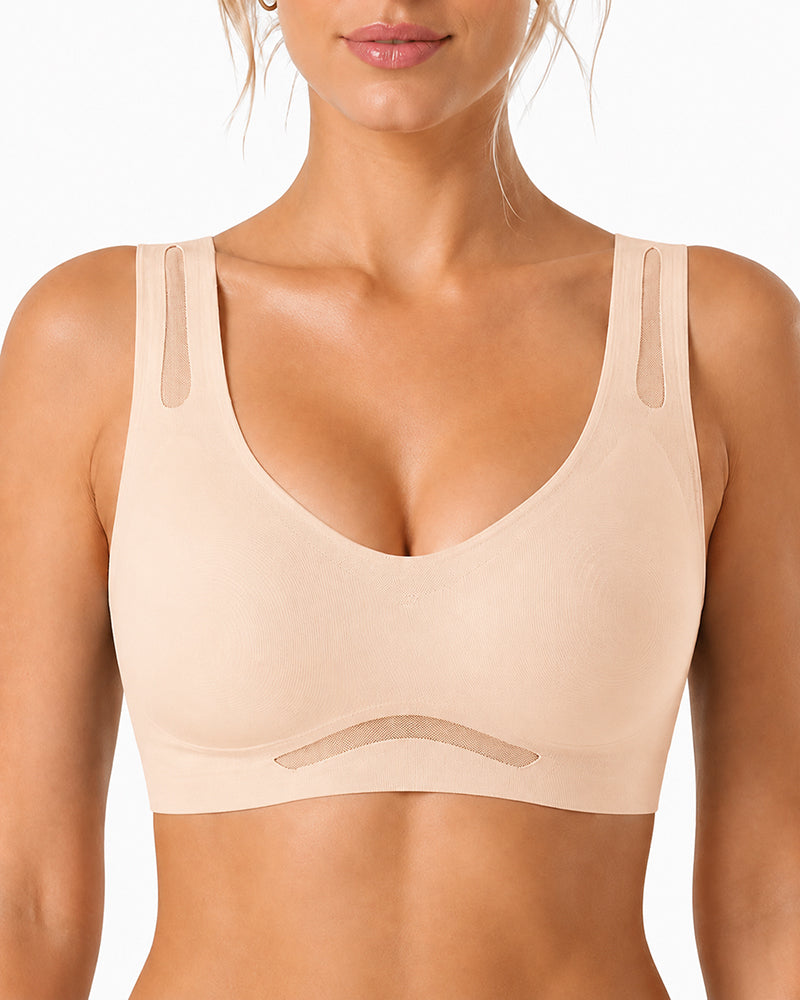 Confezione da 2 reggiseni a canotta cut-out in mesh traspirante senza cuciture con scollo a V profondo