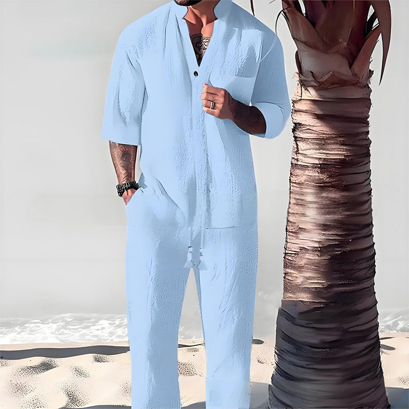 Ensemble deux pièces en coton pour homme : haut et pantalon