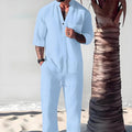 Ensemble deux pièces en coton pour homme : haut et pantalon