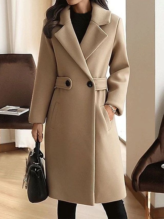 Manteau long à boutons latéraux