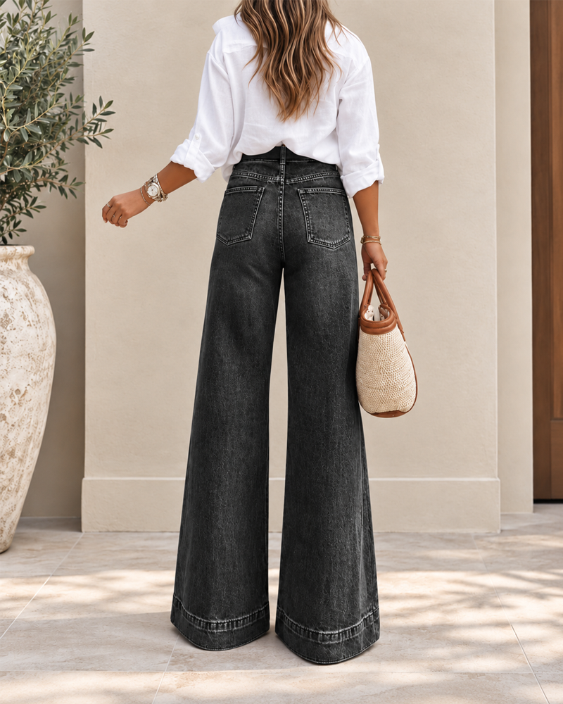 Jeans eleganti extra large a vita alta