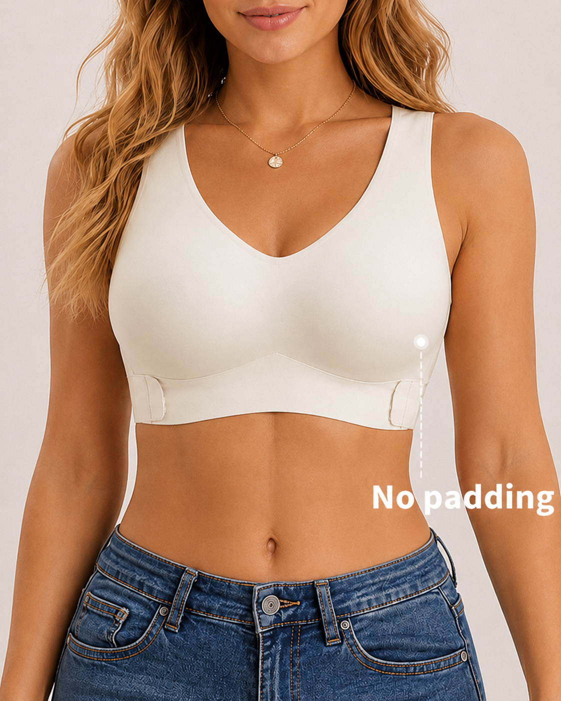 Soutien-gorge push-up à armatures, fermeture devant et dos nageur croisé