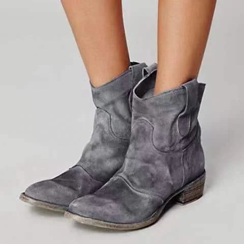 Bottines pour femme en daim souple