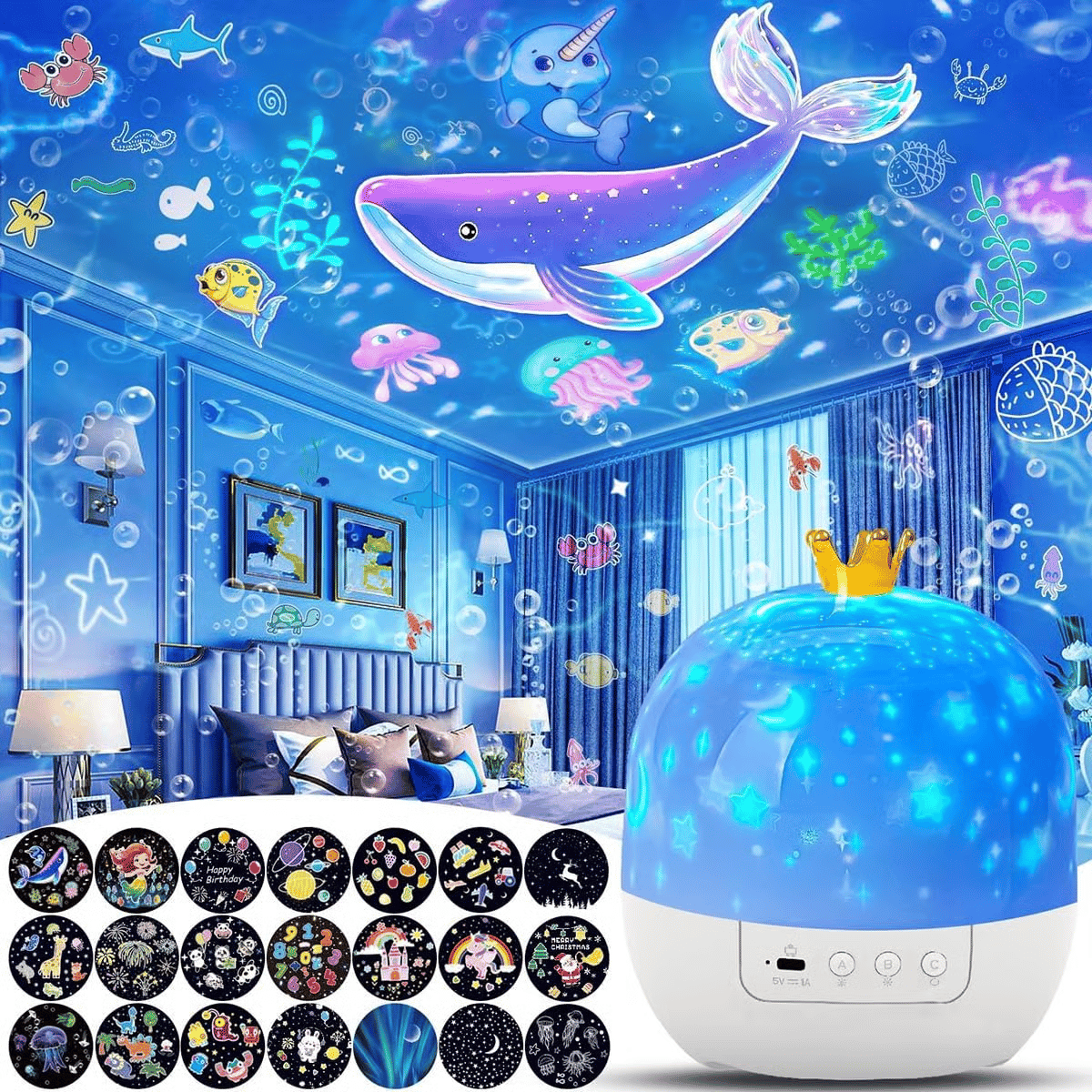 🌙 50% DE DESCOMPTE ! ✨ Projector nocturn infantil - 15 pel·lícules amb llum suau, càrrega per USB, ideal per dormir o jugar 🎥📦