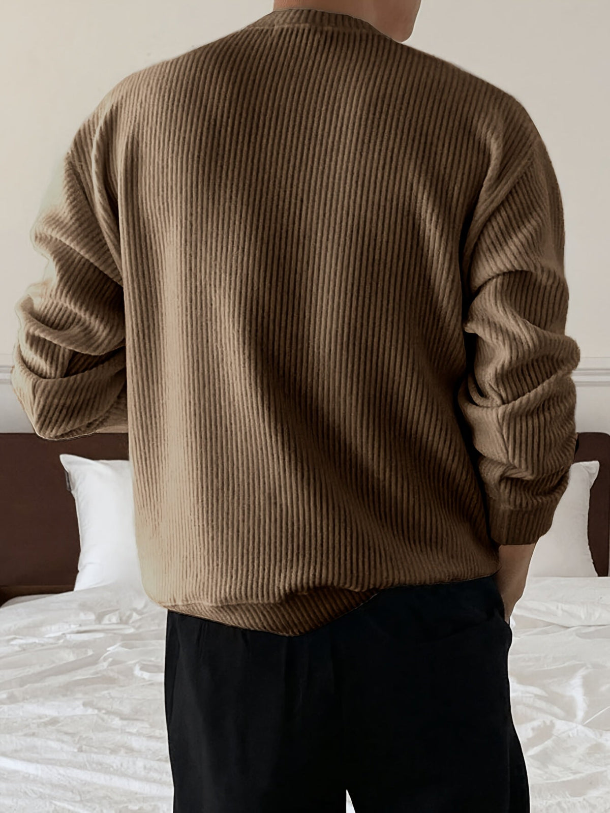 Maglione oversize a coste da uomo