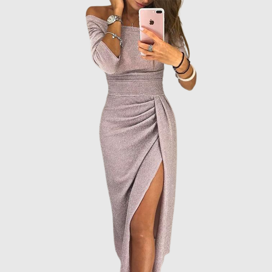 Vestit llarg d’escot halter