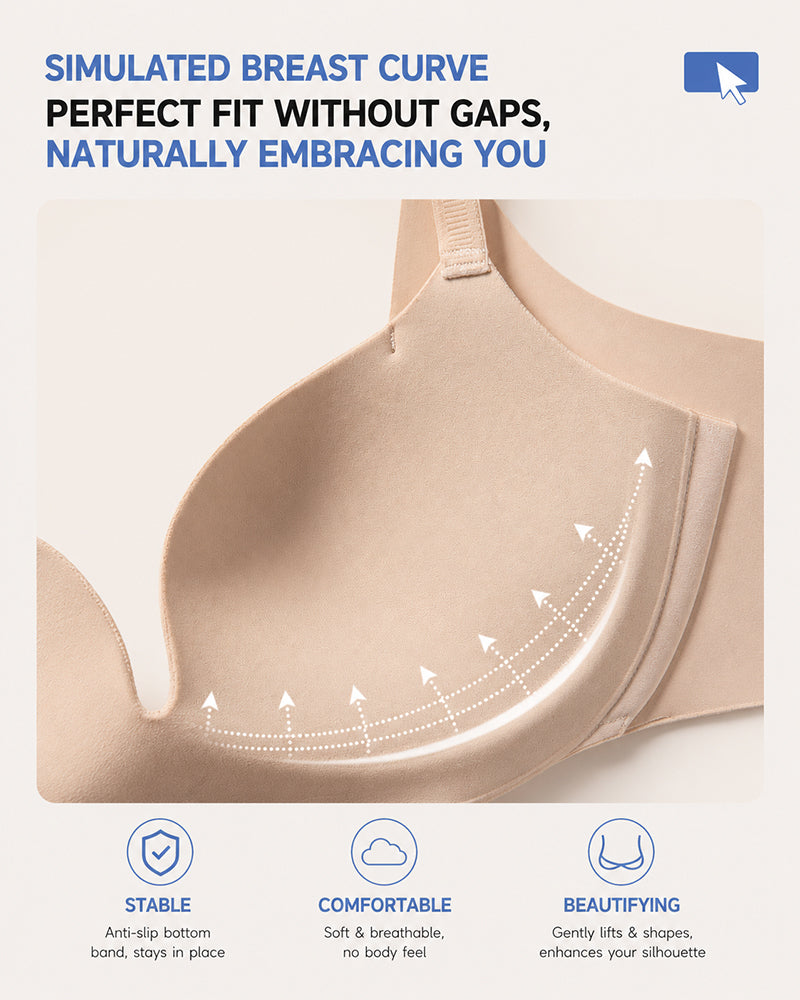 Deep V sømløs behagelig push-up BH