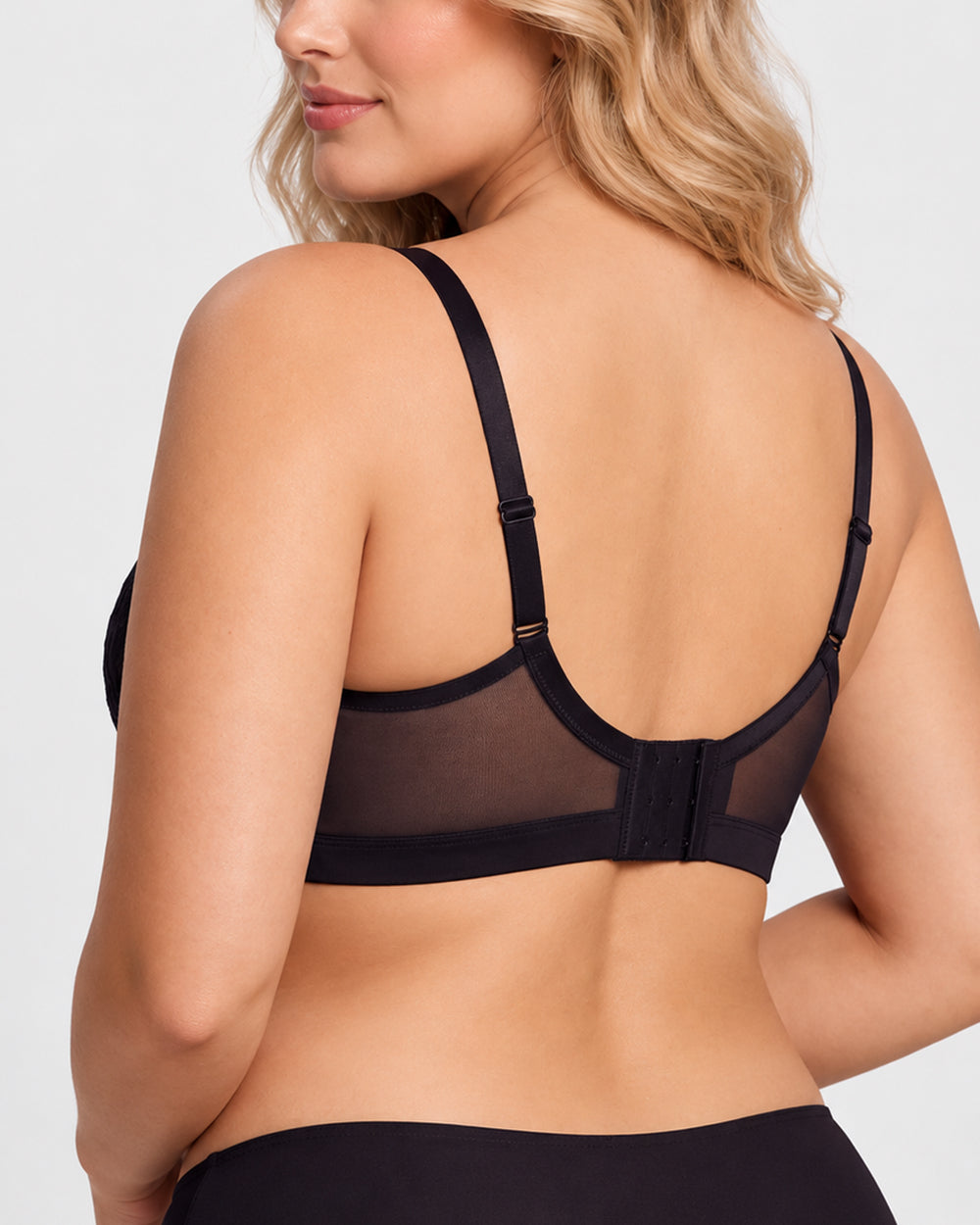 Reggiseno contenitivo da donna con pizzo floreale e scollo a V profondo