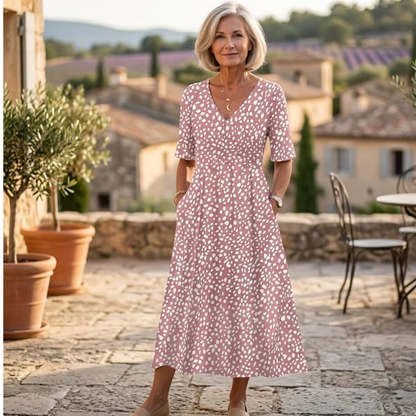 Vestito midi a pois