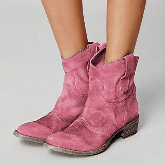 Bottines pour femme en daim souple