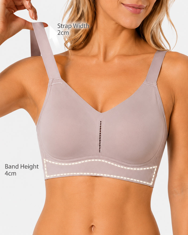 Reggiseno push-up ultra-sottile, comodo e senza cuciture, con scollo a V profonda