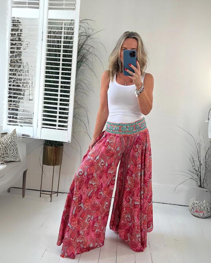 Pantalon bohème imprimé